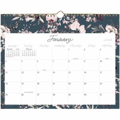 Cambridge Calista Floral Monthly Wall Calendar 1