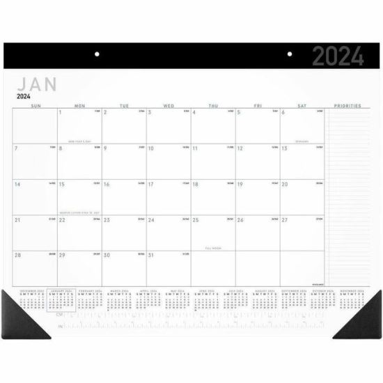 At-A-Glance Contemporary 2025 Monthly Desk Pad Calendar 21 3/4" x 17" 1
