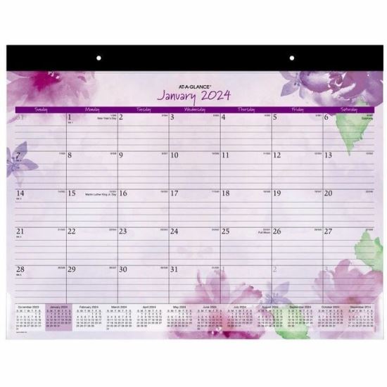 At-A-Glance Beautiful Day 2025 Monthly Desk Pad Calendar, Standard, 21 3/4" x 17" 1