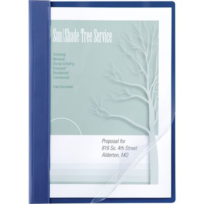 ACCO&reg; Poly Clear Front Report Covers, Letter Size, 100 Sheets, Blue 1