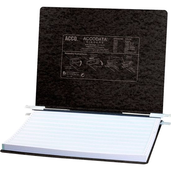 ACCO&reg; PRESSTEX&reg; Covers w/ Hooks, Unburst 14 7/8" x 11" Sheets, Black 1