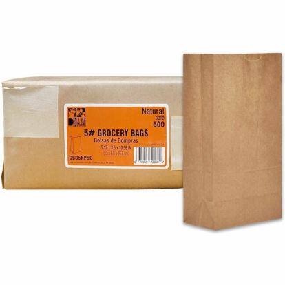 AJM #5 Squat Kraft Paper Grocery Bags 1