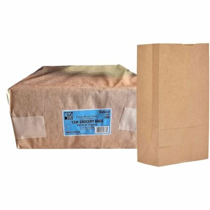 AJM #12 Extra Heavy-Duty Kraft Paper Grocery Bags 1