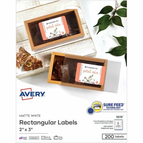Avery Matte White Rectangular Labels 1