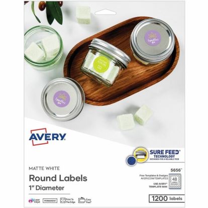 Avery Matte White 1" Round Labels 1