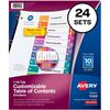 Avery&reg; Ready Index(R) 10 Tab Binder Dividers, Customizable Table of Contents, Multicolor Tabs, 24 Sets (11169) 1