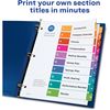 Avery&reg; Ready Index(R) 10 Tab Binder Dividers, Customizable Table of Contents, Multicolor Tabs, 24 Sets (11169) 2