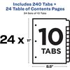 Avery&reg; Ready Index(R) 10 Tab Binder Dividers, Customizable Table of Contents, Multicolor Tabs, 24 Sets (11169) 4