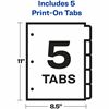 Avery&reg; Customizable Print-On(TM) Dividers, 5-Tab Set (11511) 5