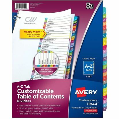 Avery A-Z Dividers, 26 Tabs, Ready Index, Arched Tabs (11844) 1