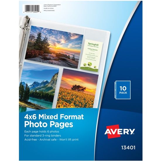 Avery&reg; Clear Mixed Format Photo Album Pages, 10ct (13401) 1