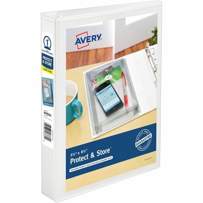 Avery 1" Mini Durable View Protect & Store Binder, White, 175 Sheets 1
