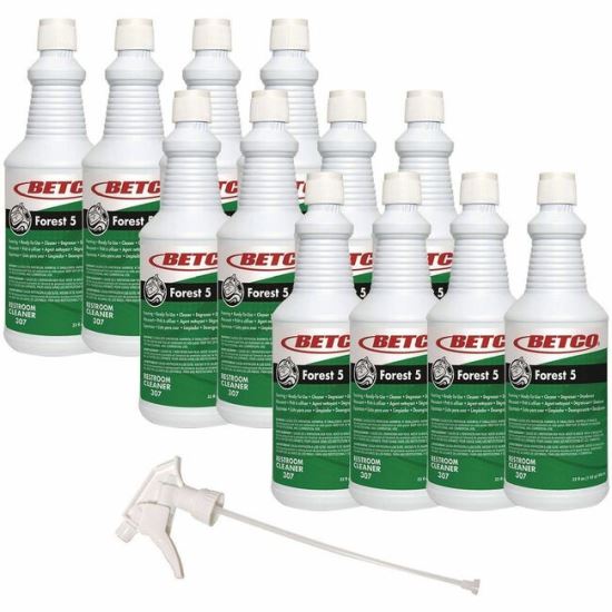 Betco Forest 5 Foaming Cleaner, Mint, 32 Oz, Straw, Pack Of 12 Bottles 1