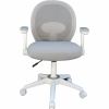 Boss Grey Mesh, Flip Arm, Task Chair, White Frame 2