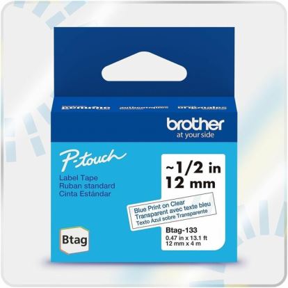 Brother P-touch BTAG-133 Blue on Clear Label Tape 1