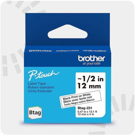 Brother P-touch BTAG-231 Black on White Label Tape 1