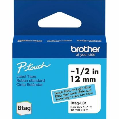 Brother P-touch BTAG-L31 Black on Light Blue Label Tape 1