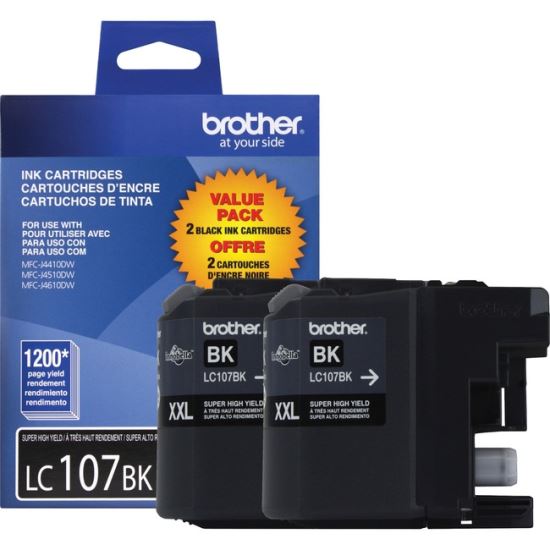 Brother Innobella LC1072PKS Original High Yield Inkjet Ink Cartridge - Black - 2 / Pack 1