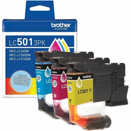 Brother LC501 3PK Original Standard Yield Inkjet Ink Cartridge - Cyan, Magenta, Yellow - 1 Each1