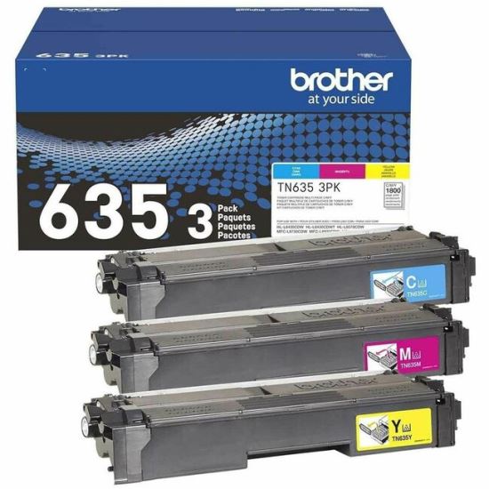 Brother TN635 Original Standard Yield Laser Toner Cartridge - Cyan, Magenta, Yellow - 3 Pack 1