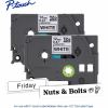 Brother Genuine P-touch TZe2312PK BK on WHT Label Tapes, Laminated, 12mmX8m each 2