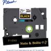 Brother Genuine P-touch TZe344 GLD on BK Label Tape, Laminated, 18mmX8m 2