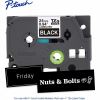 Brother Genuine P-touch TZe355 WHT on BK Label Tape, Laminated, 24mmX8m 2
