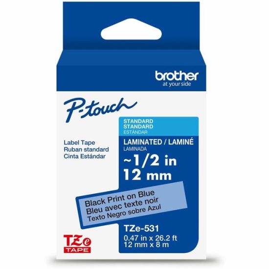 Brother Genuine P-touch TZe531 BK on BK Label Tape, Laminated, 12mmX8m 1