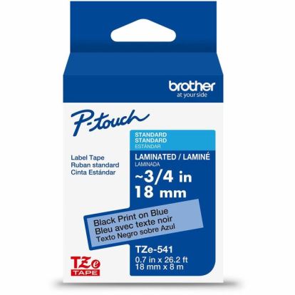 Brother Genuine P-touch TZe541 BK on BK Label Tape, Laminated, 18mmX8m 1