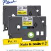 Brother Genuine P-touch TZe6312PK BK on YL Label Tapes, Laminated, 12mmX8m each 2