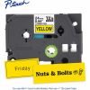 Brother Genuine P-touch TZe651 BK on YL Label Tape, Laminated, 24mmX8m 2