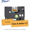 Brother Genuine P-touch TZeB51 BK on FLUOR ORG Label Tape, Laminated, 24mmX5m 2