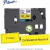 Brother Genuine P-touch TZeFX651 BK on YL Label Tape, Flexible ID Laminated, 24mmX8m 2