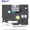 Brother Genuine P-touch TZeS121 BK on CLR Label Tape, Strong Adhesive Lam., 9mmX8m 2