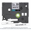 Brother Genuine P-touch TZeS211 BK on WHT Label Tape, Strong Adhesive Lam., 6mmX8m 2