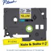 Brother Genuine P-touch TZeS631 BK on YL Label Tape, Strong Adhesive Lam., 12mmX8m 2