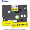 Brother Genuine P-touch TZeS641 BK on YL Label Tape, Strong Adhesive Lam., 18mmX8m 2