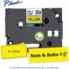 Brother Genuine P-touch TZeS651 BK on YL Label Tape, Strong Adhesive Lam., 24mmX8m 2