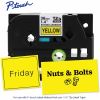 Brother Genuine P-touch TZeS661 BK on YL Label Tape, Strong Adhesive Lam., 36mmX8m 2