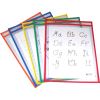 C-Line Reusable Dry Erase Pockets, Assorted Primary Colors, 9 x 12, 10/PK 3