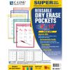 C-Line Reusable Dry Erase Pockets, Assorted Primary Colors, 9 x 12, 10/PK 4