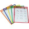 C-Line Reusable Dry Erase Pockets, Assorted Primary Colors, 9 x 12, 5/PK 2