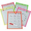 C-Line Reusable Dry Erase Pockets, Assorted, 9 x 12, 25/BX 1