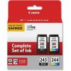 Canon PG-243 / CL-244 Original Laser Ink Cartridge - Value Pack - Black, Color Pack 1