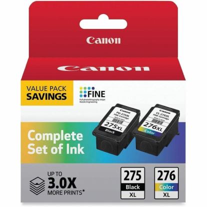 Canon PG-275XL/CL-276XL Original High Yield Inkjet Ink Cartridge - Value Pack - Return Program - Black, Tri-color - 2 Each 1