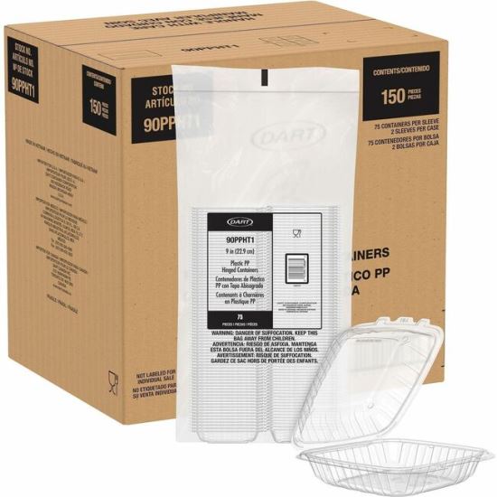 Dart 9" Hinged Food Containers 1