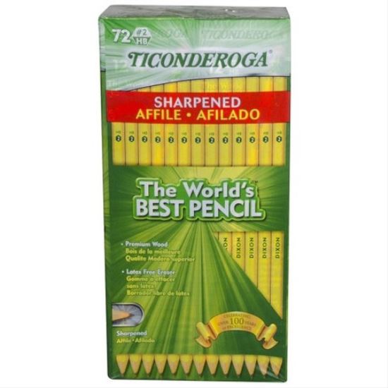 Dixon Ticonderoga #2 Pre-sharpened Pencils, 0.7 mm, Yellow, Pack Of 72 Pencils 1