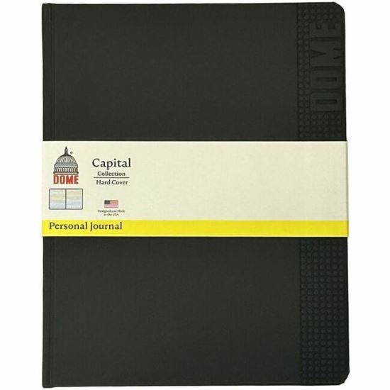 Dome Personal Journal - 8 x 10 Inch Hardcover Black Lined Journal Notebook 1