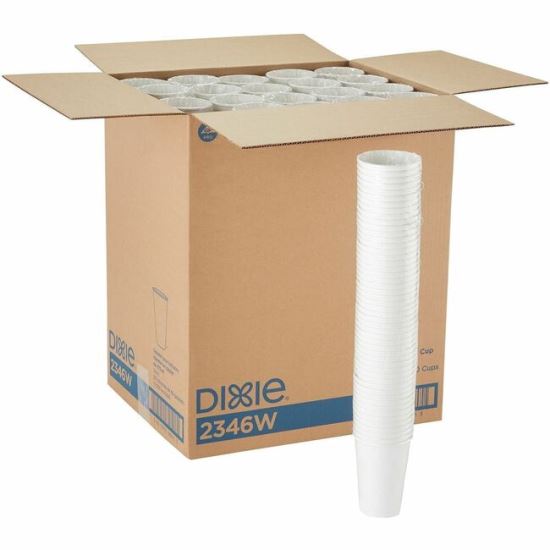 Dixie 16 Ounce Paper Hot Cups, White, 20 Packs / 50 Count Per Pack 1