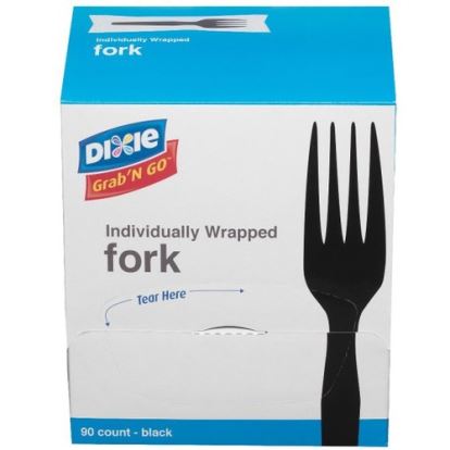 Dixie Grab'N Go Forks, Black, 90 Per Box, Pack Of 6 Boxes 1